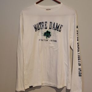 Ladies Norte Dame White Long Sleeve T Shirt *NWOT*